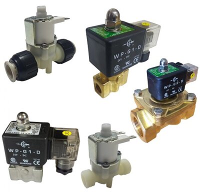 2/2 way Latching / bistable 3vdc, 6v dc and 12v dc brass, stainless + plastic solenoid valves M5 to 3 inch. 20 millisecond power pulse to stay open, reverse polarity (swap +ve and -ve supply) short electrical power pulse to stay closed. Reverse the polarity again and repeat the sequence.