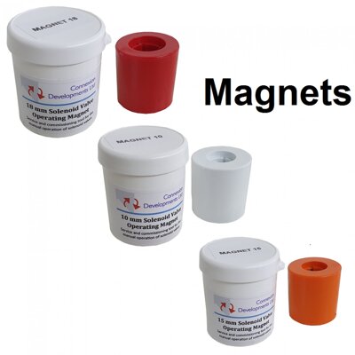 Permanent Magnets for solenoid valves - Great engineering tool that can replace the electro magnetic (coil) with this permanent magnet. Ideal for commissioning and testing solenoid valves where no electrical supply is available or as manual over ride. Our SVOM - Solenoid Valve Operating Magnet.