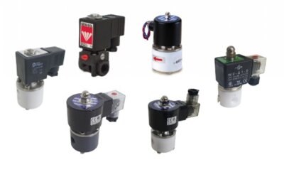 Plastic Solenoid Valves for very aggressive and corrosive and concentrated Acids and Alkali's, chemical resistant solenoid valves for Hydrochloric Acid (HCL) and Sulphuric Acid (H2SO4). 2/2 way normally closed + Normally Open.